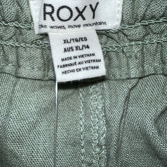 New Roxy Oceanside Pants Drawstring Pull On Olive Green Women's Size XL NWT - Picture 8 of 10